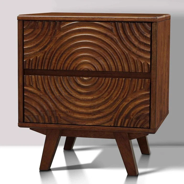 Acacia Harmony Nightstand with 2 Drawers for Elegant Bedroom Storage - Image 10