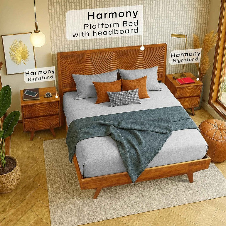 Acacia Harmony Nightstand with 2 Drawers for Elegant Bedroom Storage - Image 27