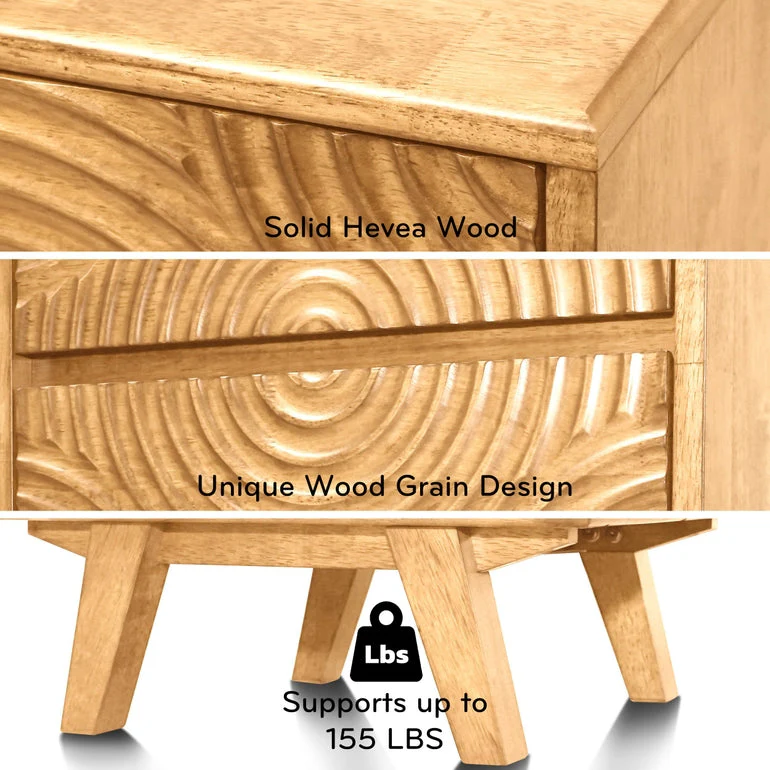 Acacia Harmony Nightstand with 2 Drawers for Elegant Bedroom Storage - Image 6