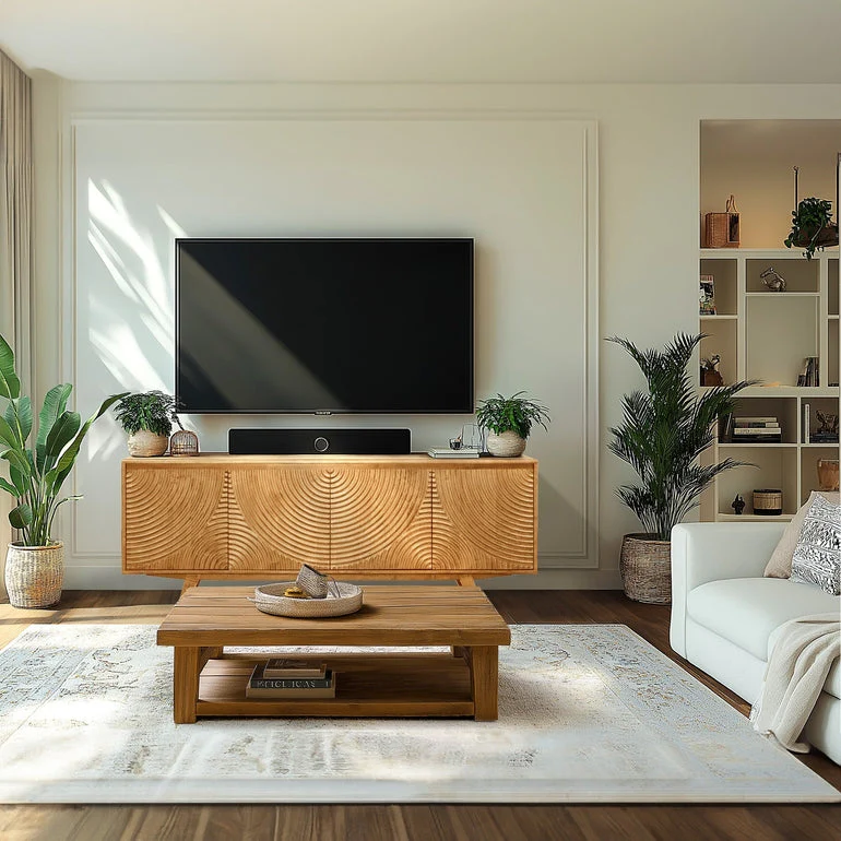 Acacia Harmony TV Stand with Storage for TVs up to 80 Inches - Image 10