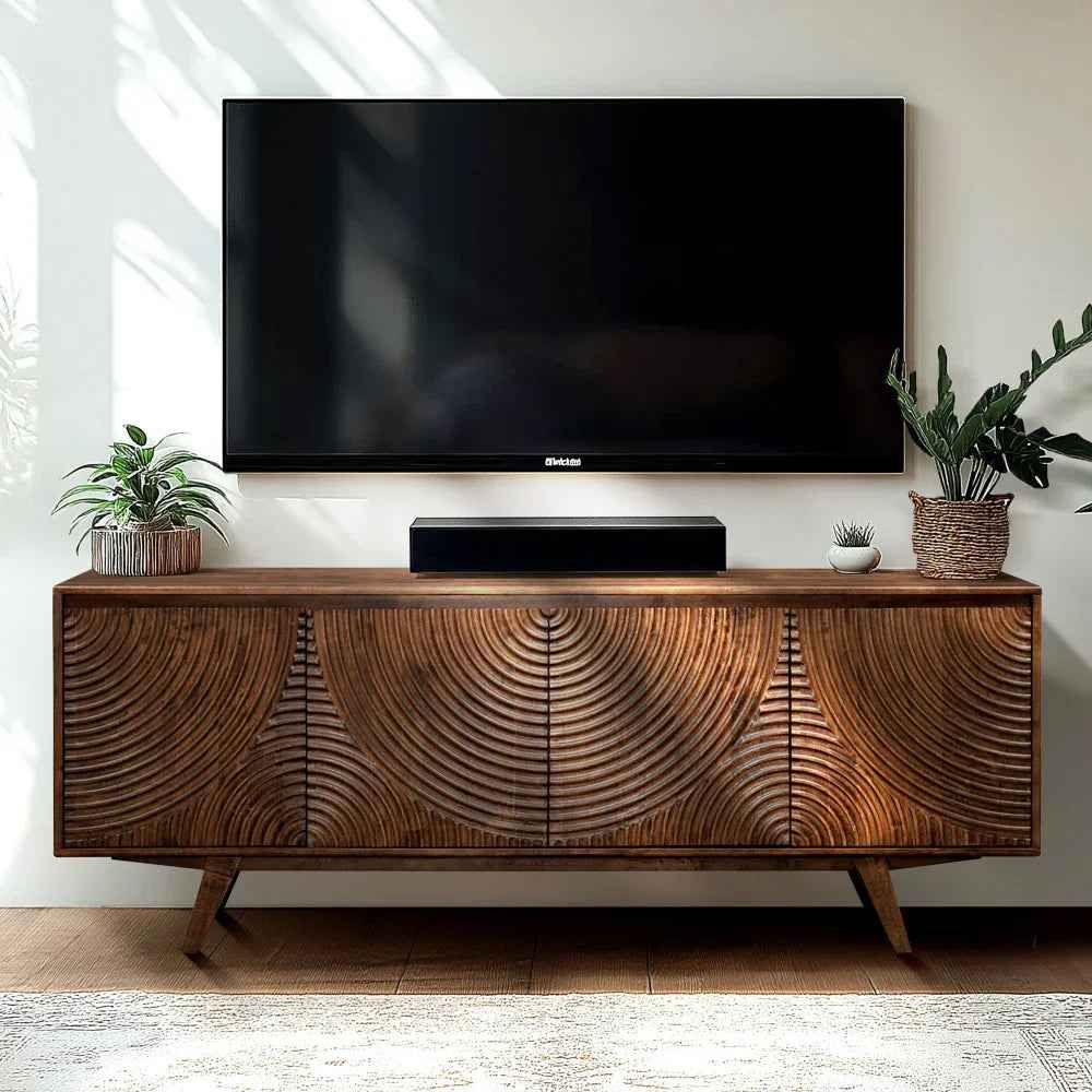 Acacia Harmony TV Stand with Storage for TVs up to 80 Inches - Image 11