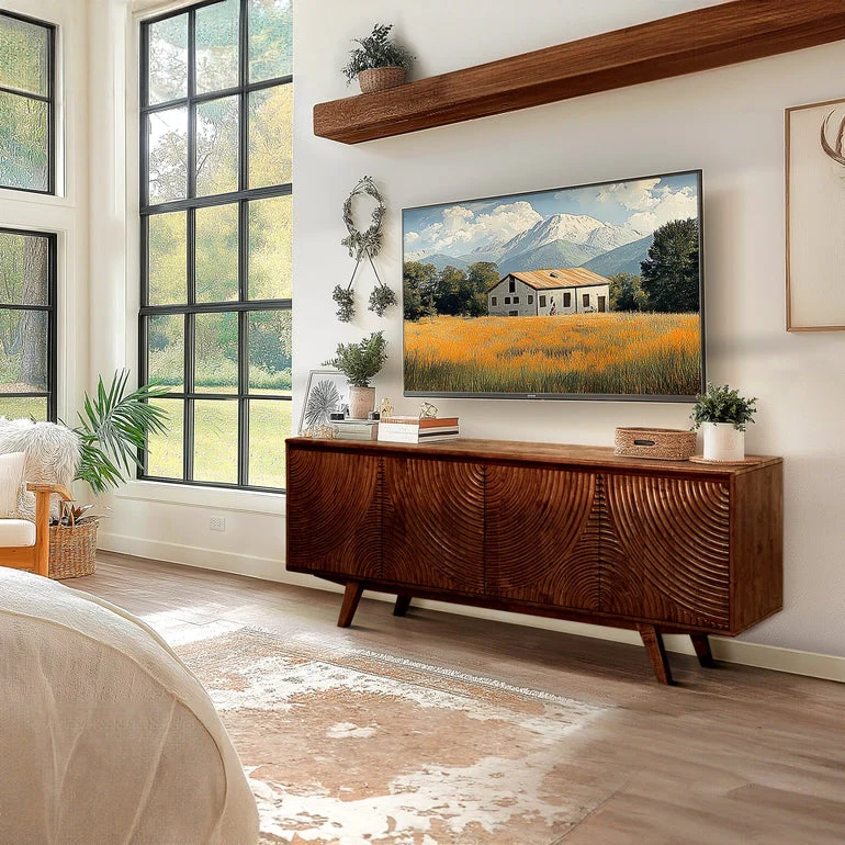 Acacia Harmony TV Stand with Storage for TVs up to 80 Inches - Image 12