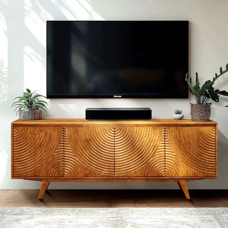 Acacia Harmony TV Stand with Storage for TVs up to 80 Inches - Image 21