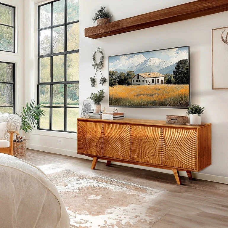 Acacia Harmony TV Stand with Storage for TVs up to 80 Inches - Image 22