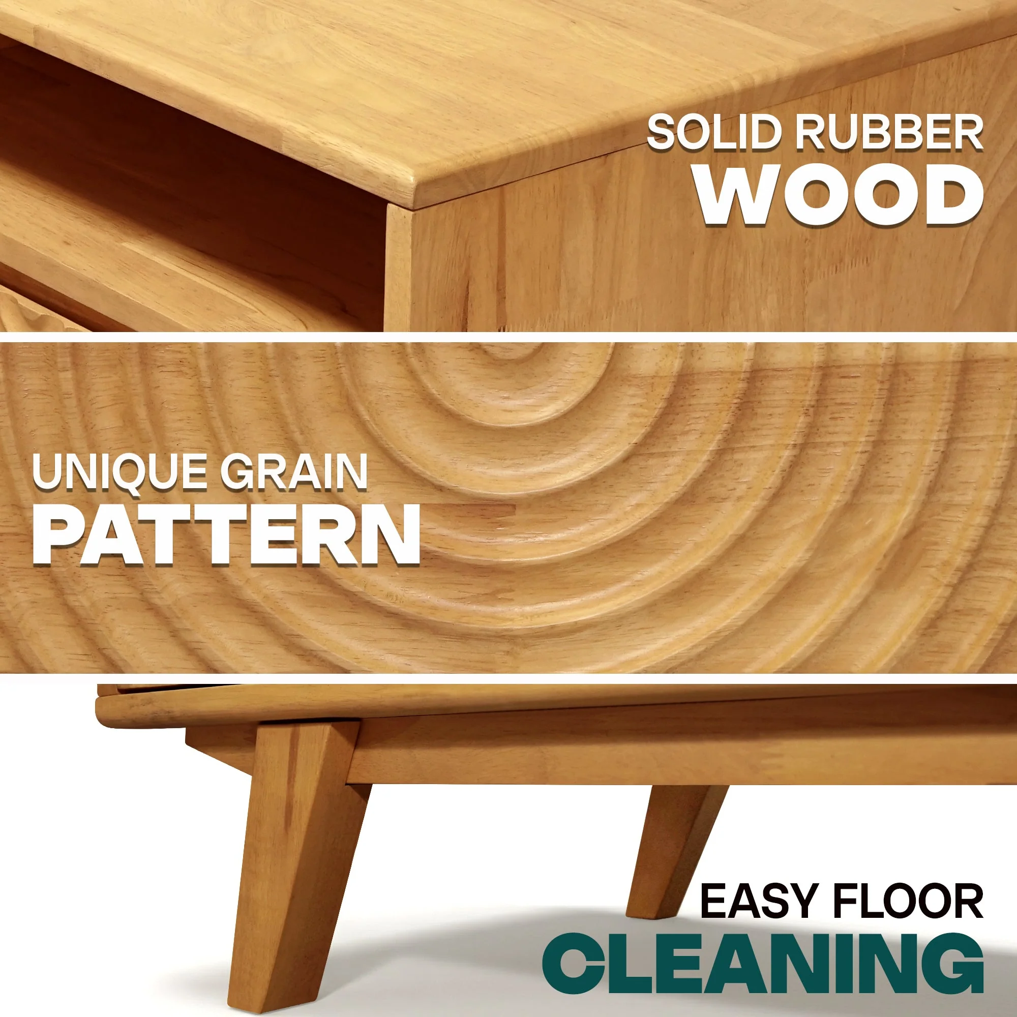 Acacia Harmony Wooden Coffee Table with Drawers & Open Storage - Image 20