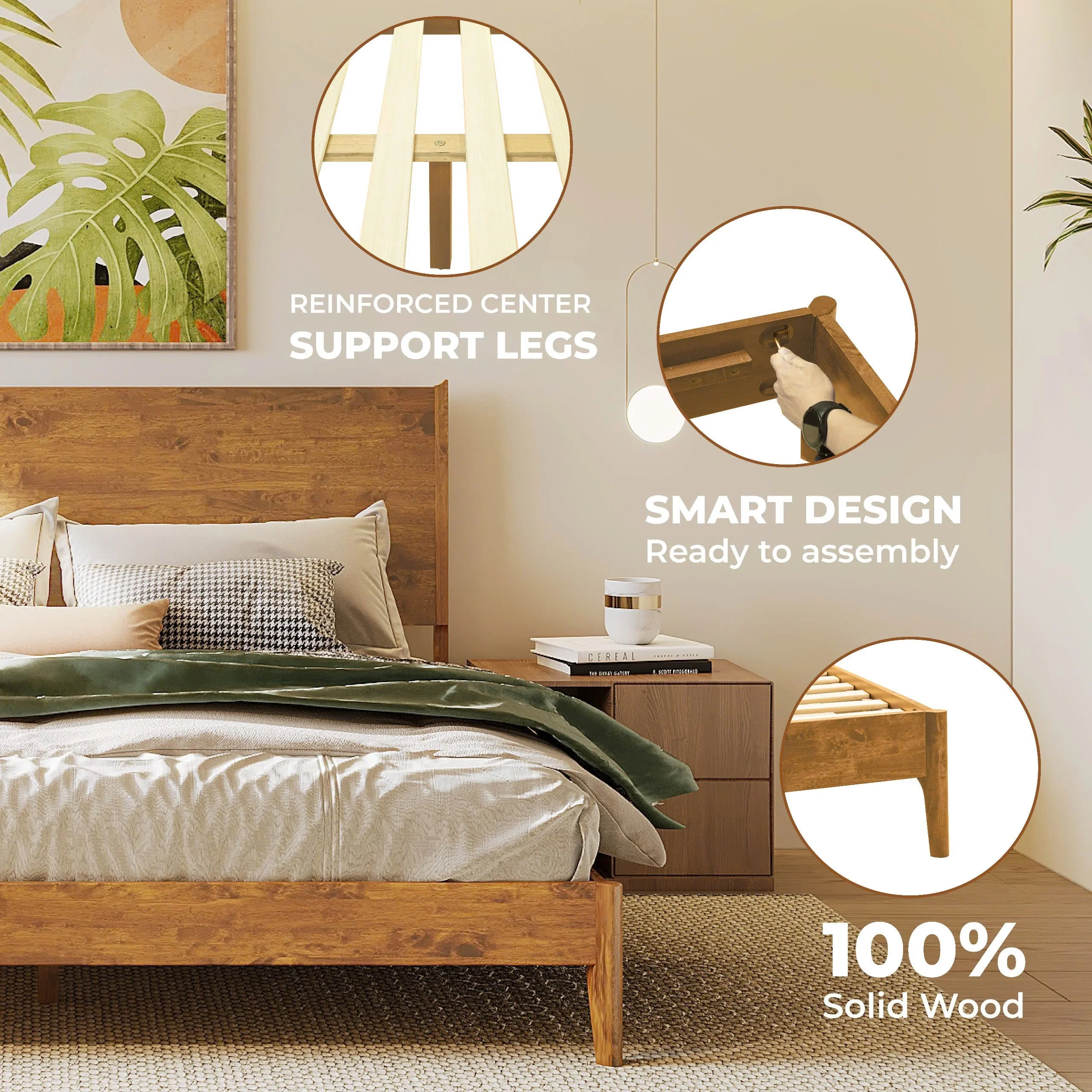 Acacia Haven Deluxe Wood Platform Bed Frame for Ultimate Comfort and Style - Image 28