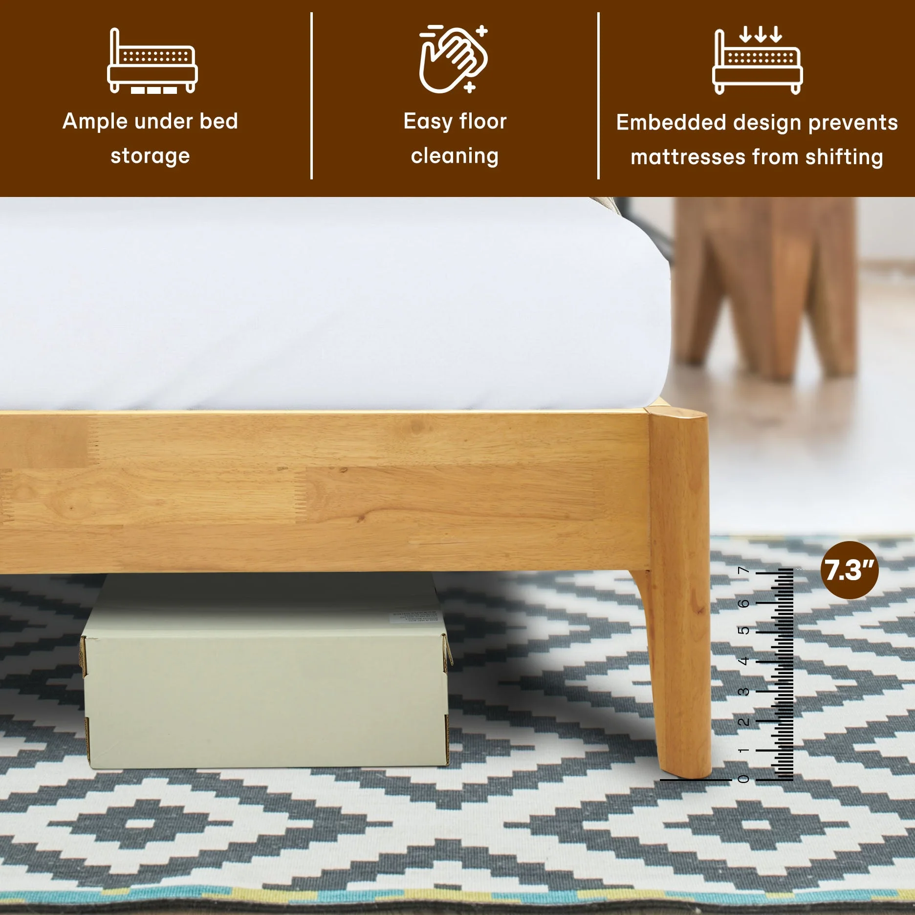 Acacia Haven Deluxe Wood Platform Bed Frame for Ultimate Comfort and Style - Image 6