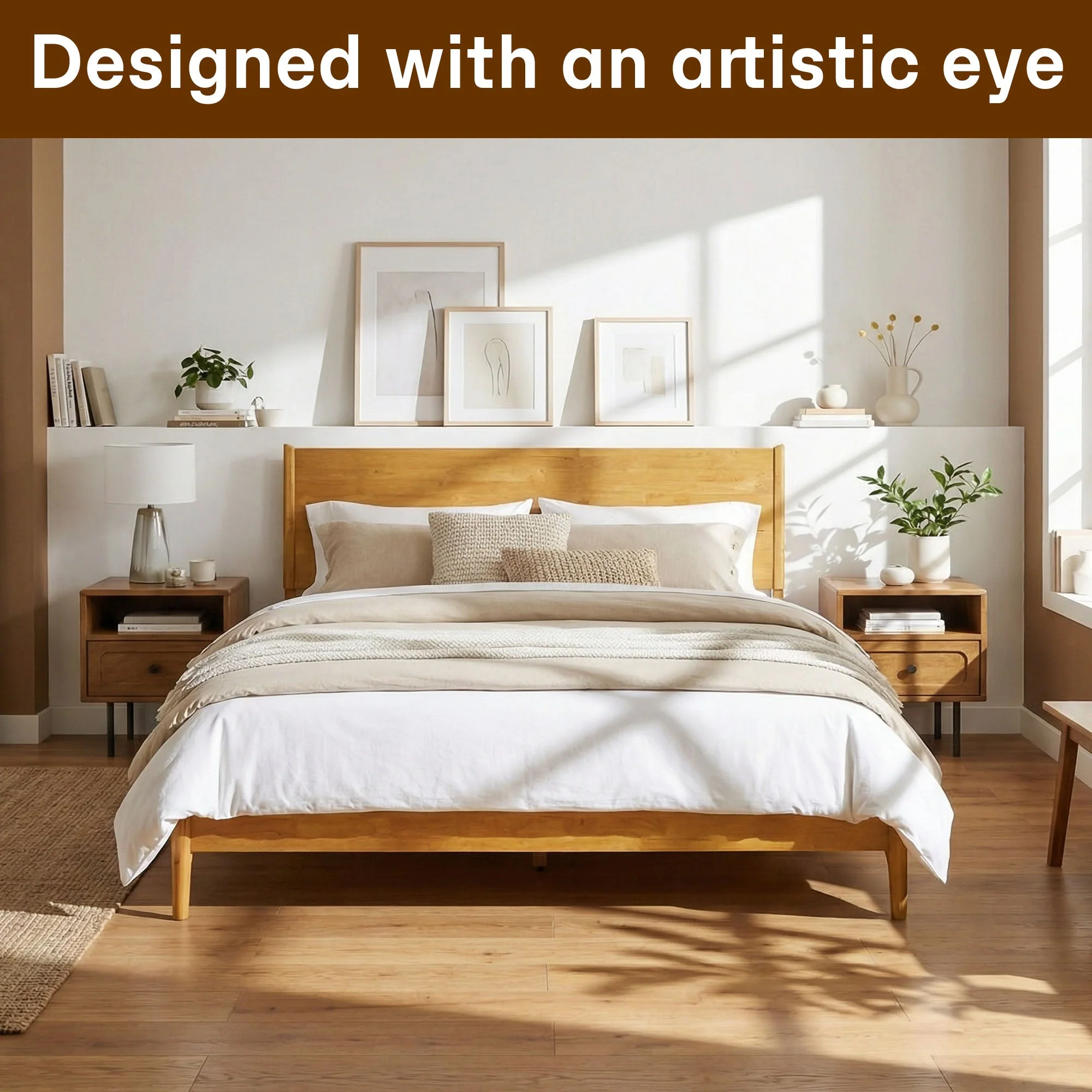 Acacia Haven Deluxe Wood Platform Bed Frame for Ultimate Comfort and Style - Image 8
