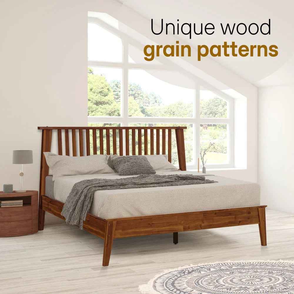 Acacia Kaylin Deluxe Wood Platform Bed Frame for Stylish Bedrooms - Image 2