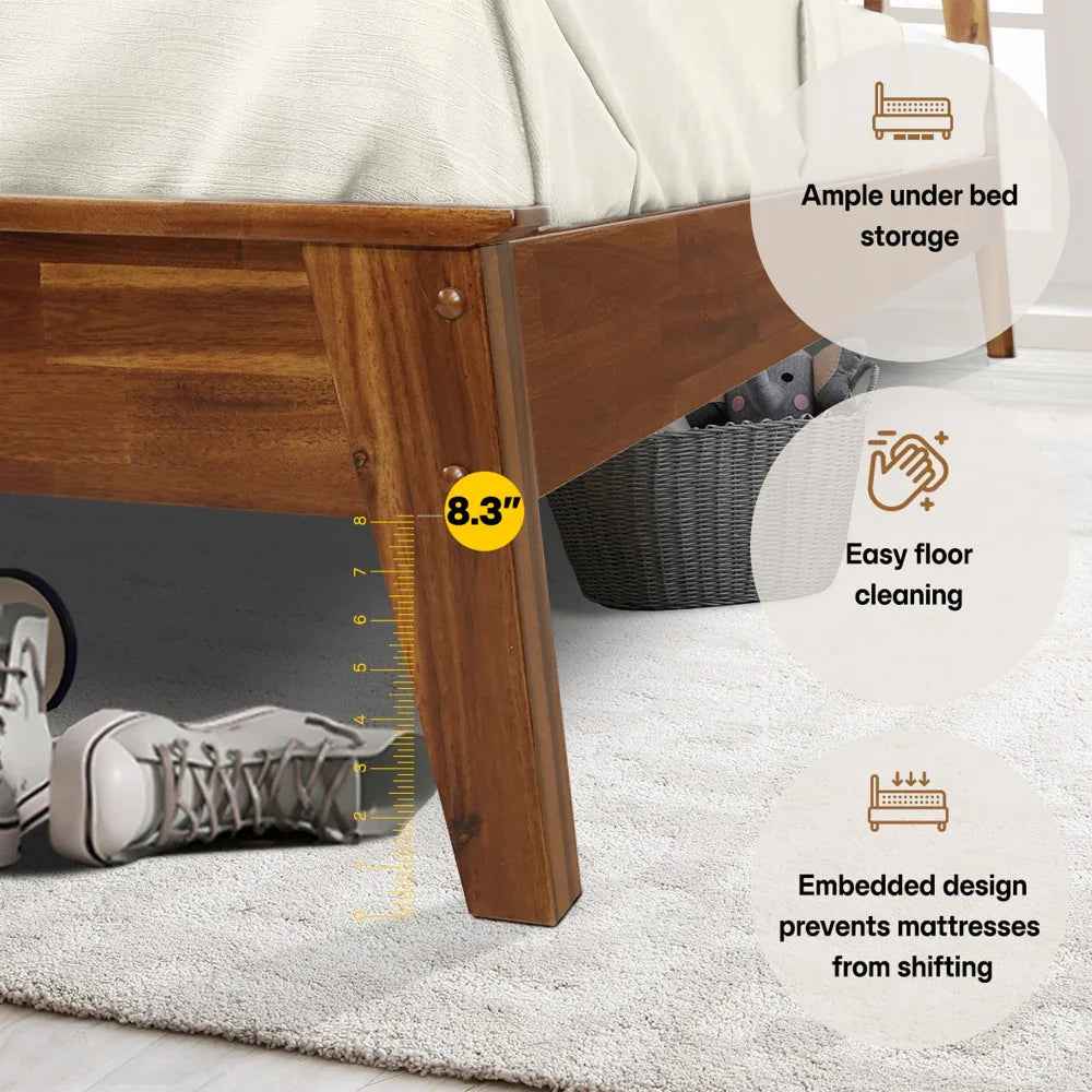 Acacia Kaylin Deluxe Wood Platform Bed Frame for Stylish Bedrooms - Image 5