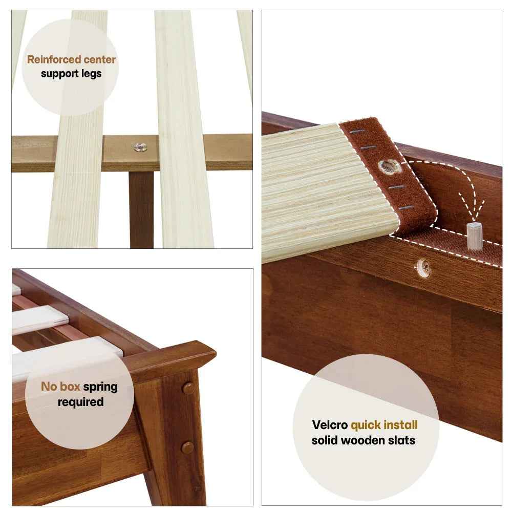 Acacia Kaylin Deluxe Wood Platform Bed Frame for Stylish Bedrooms - Image 6