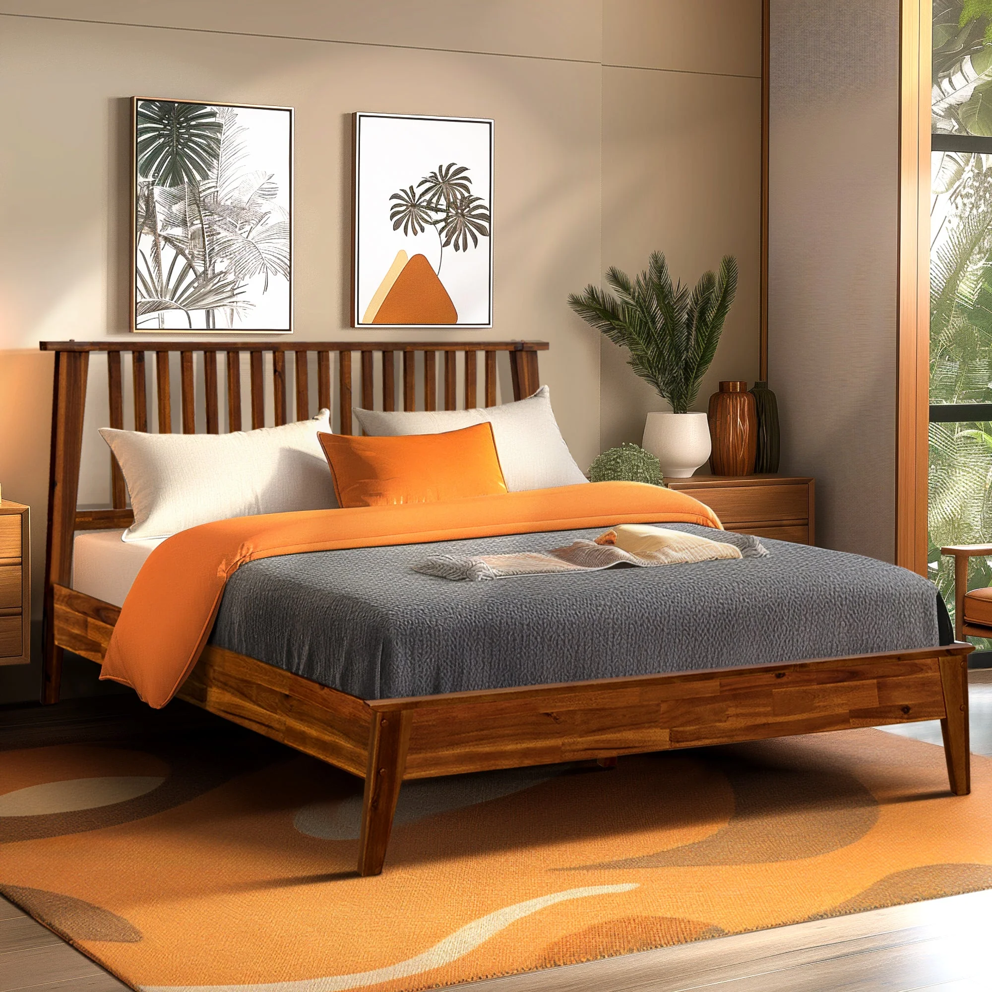 Acacia Kaylin Solid Wood Bed Frame for Durable Style and Comfort - Image 12