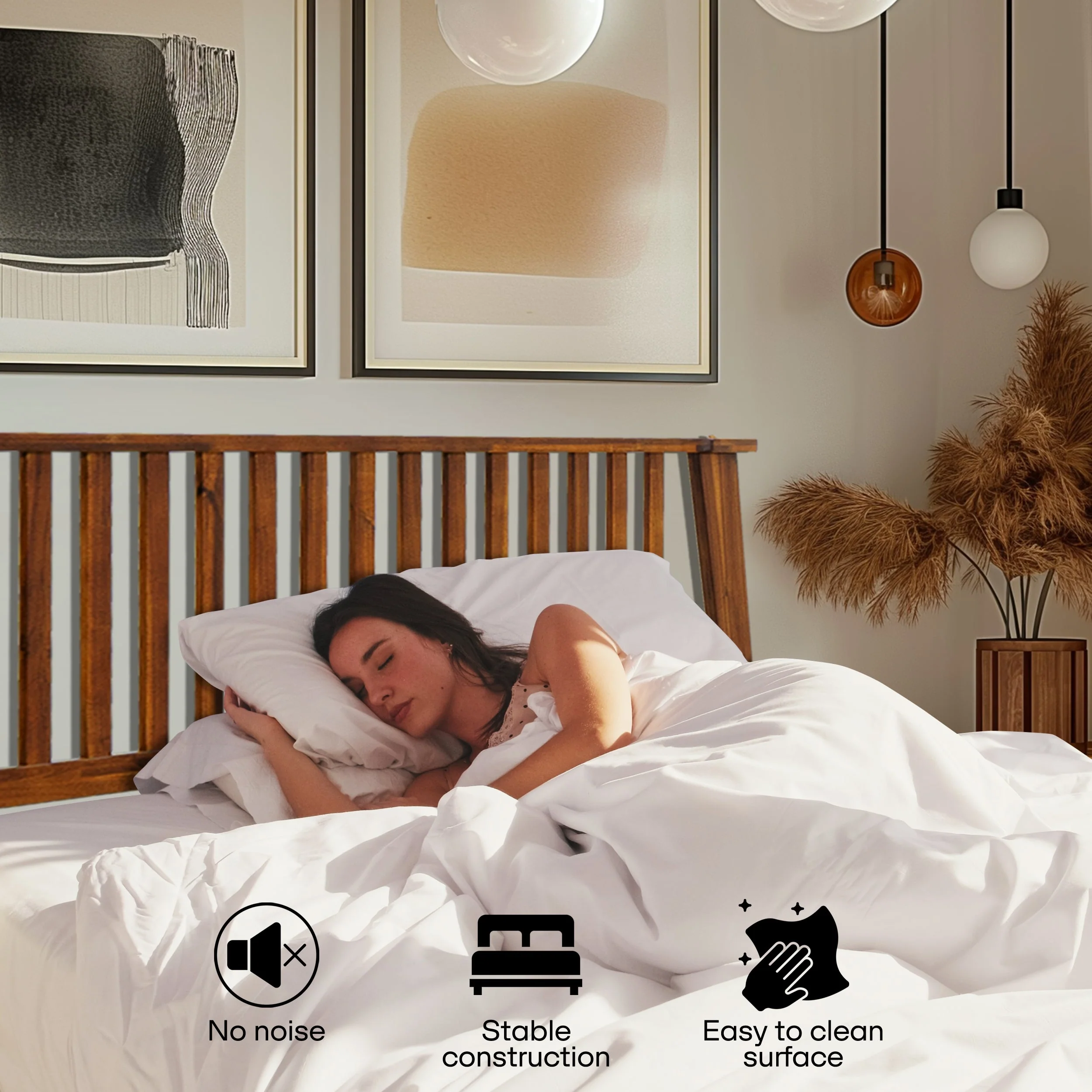 Acacia Kaylin Solid Wood Bed Frame for Durable Style and Comfort - Image 15