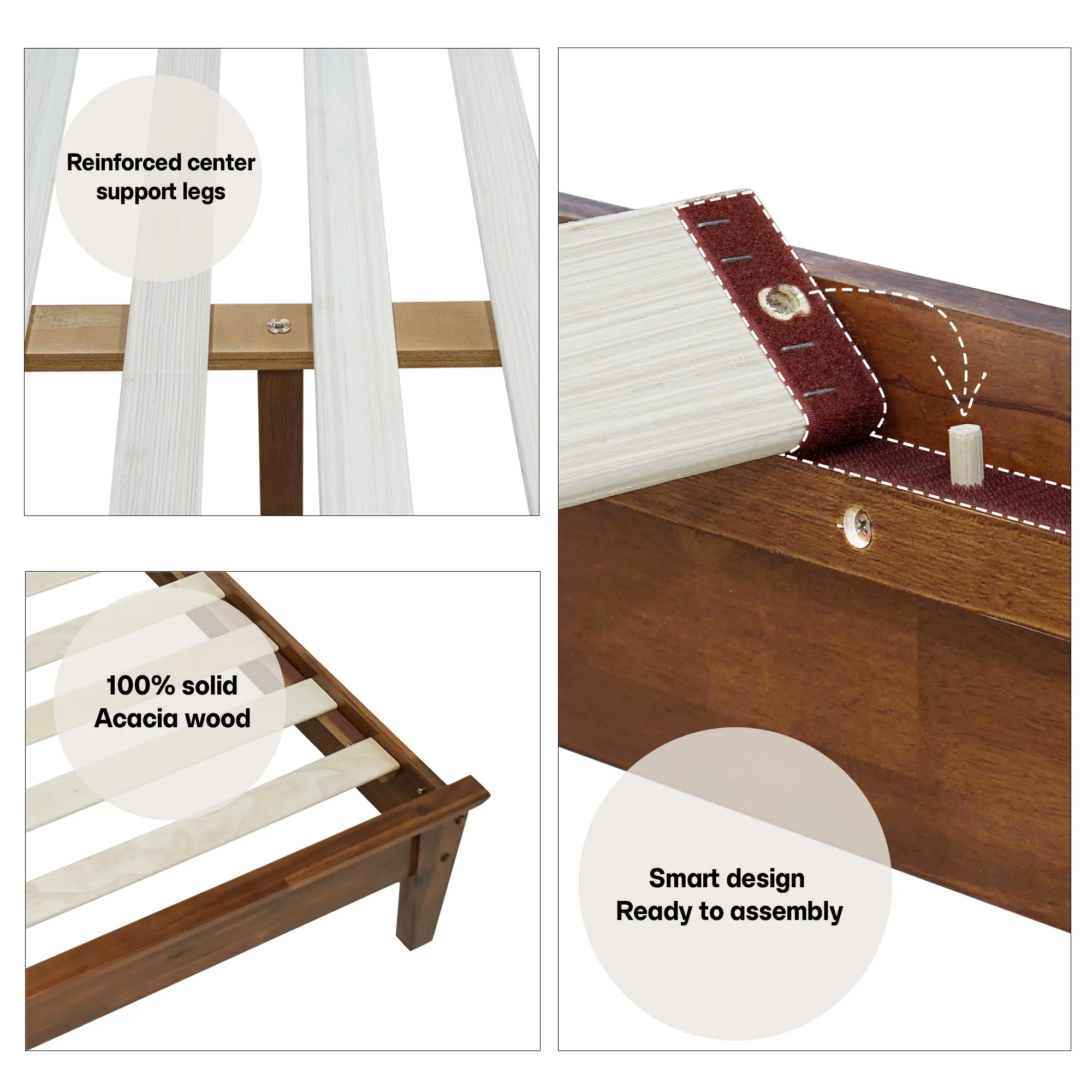 Acacia Kaylin Solid Wood Bed Frame for Durable Style and Comfort - Image 17