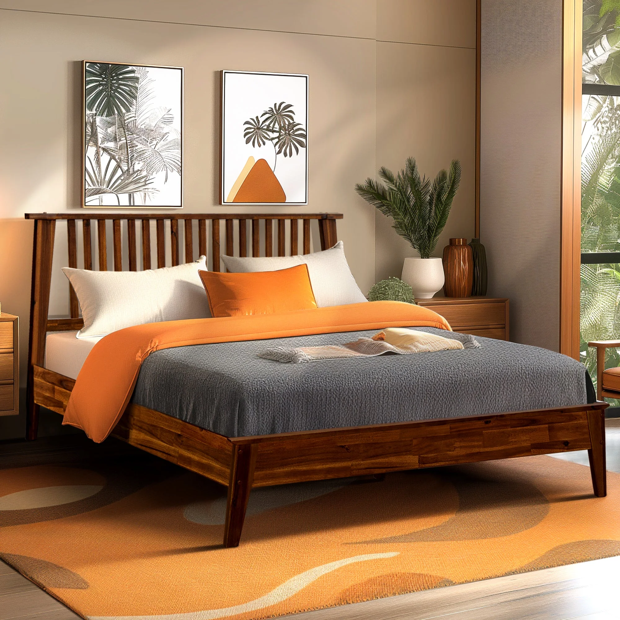 Acacia Kaylin Solid Wood Bed Frame for Durable Style and Comfort - Image 2
