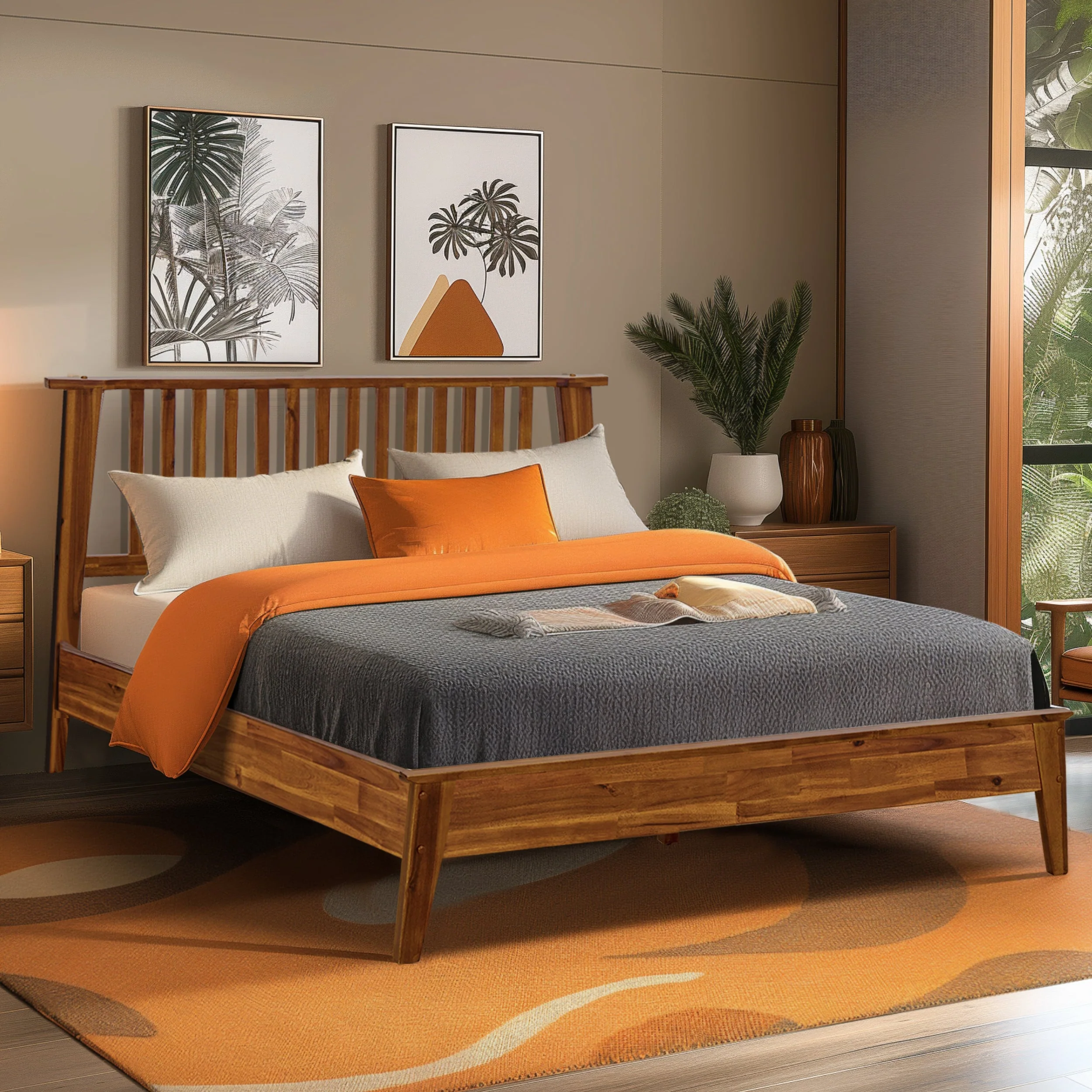 Acacia Kaylin Solid Wood Bed Frame for Durable Style and Comfort - Image 22