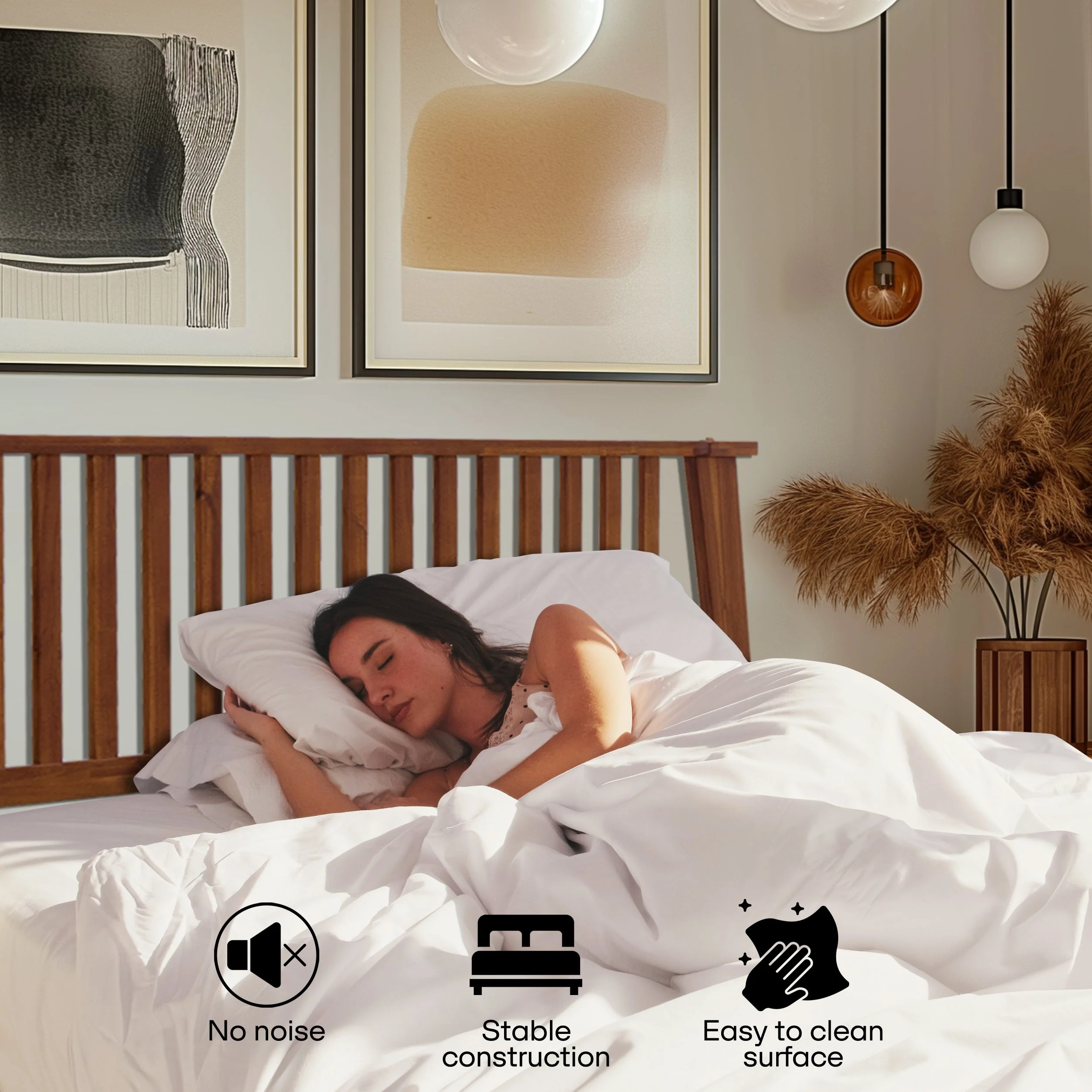 Acacia Kaylin Solid Wood Bed Frame for Durable Style and Comfort - Image 25