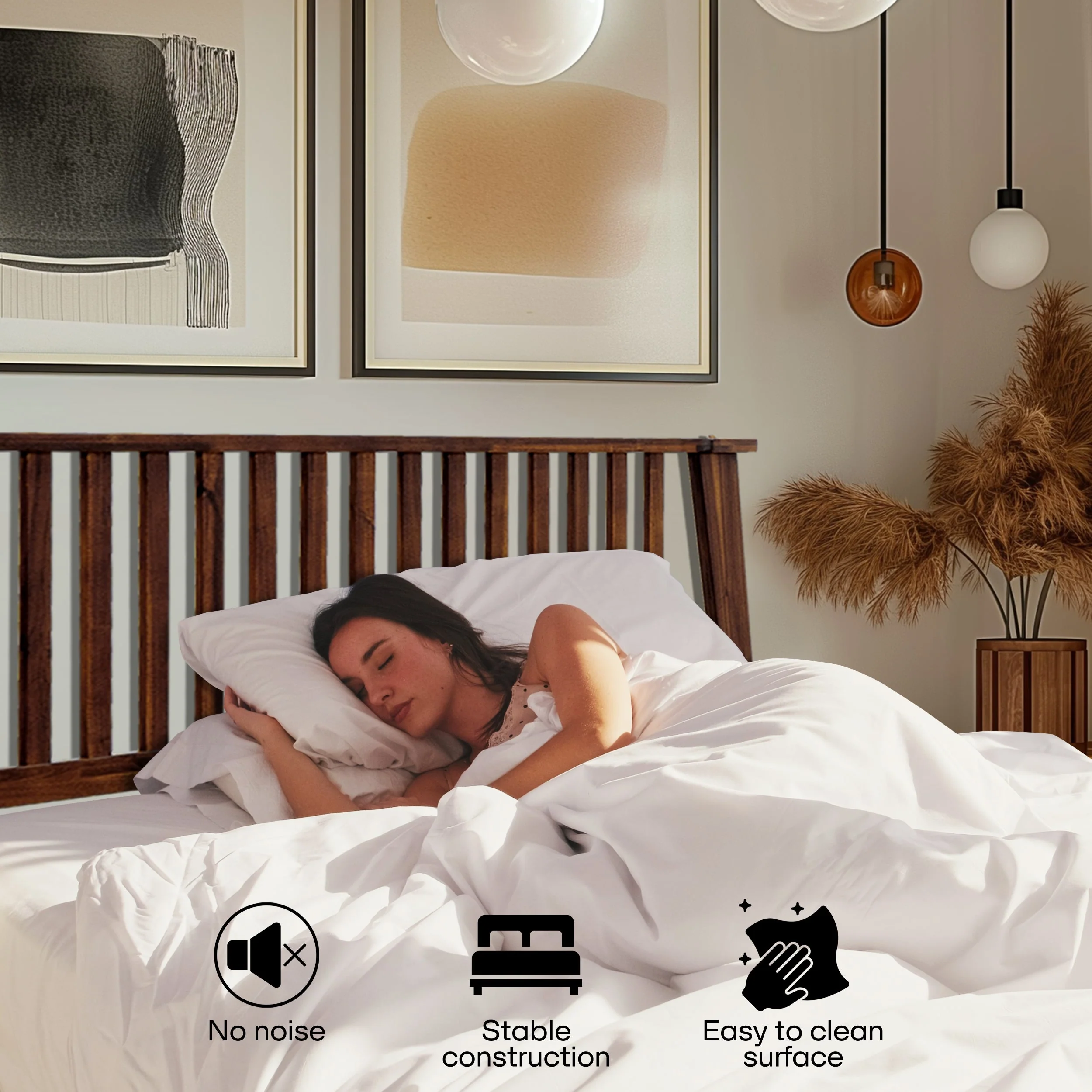 Acacia Kaylin Solid Wood Bed Frame for Durable Style and Comfort - Image 5