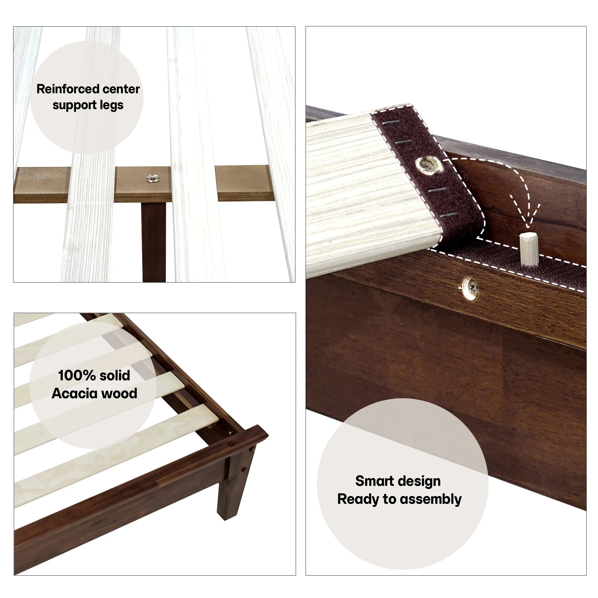 Acacia Kaylin Solid Wood Bed Frame for Durable Style and Comfort - Image 7