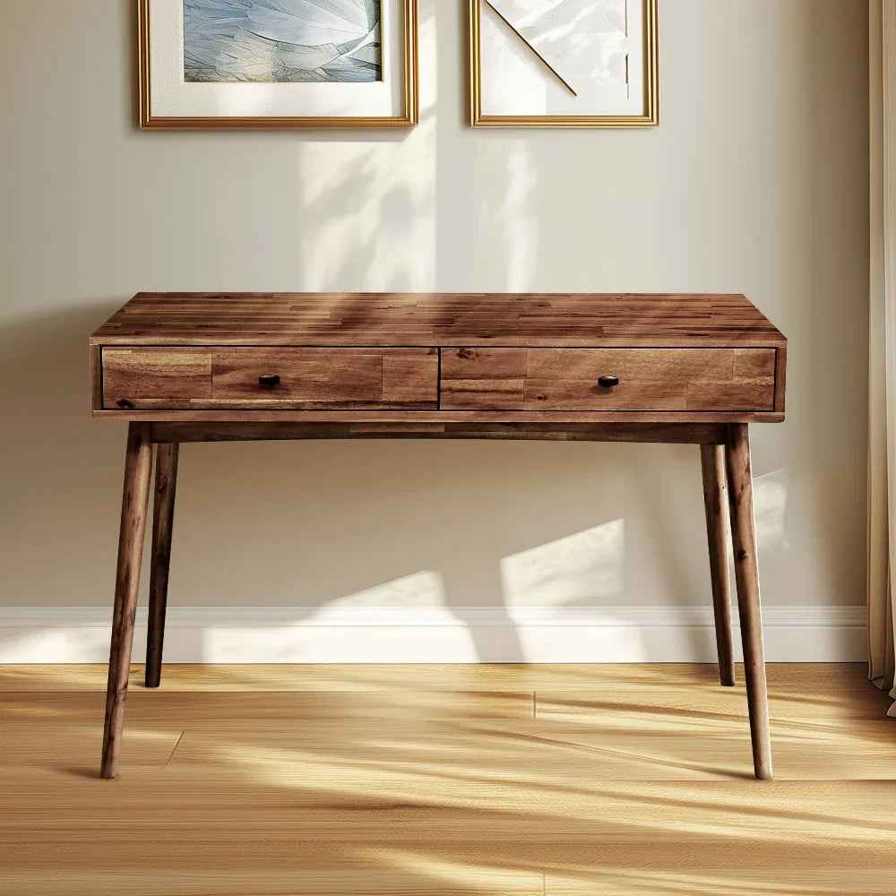 Acacia Lagom 48" Solid Wood Work Desk with Drawers for Functional Home Office - Image 10