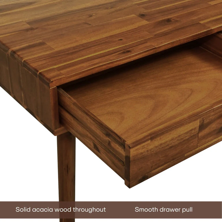 Acacia Lagom 48" Solid Wood Work Desk with Drawers for Functional Home Office - Image 13