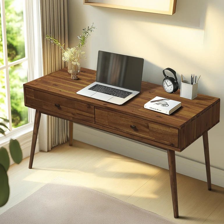 Acacia Lagom 48" Solid Wood Work Desk with Drawers for Functional Home Office - Image 16