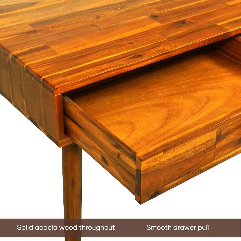Acacia Lagom 48" Solid Wood Work Desk with Drawers for Functional Home Office - Image 5