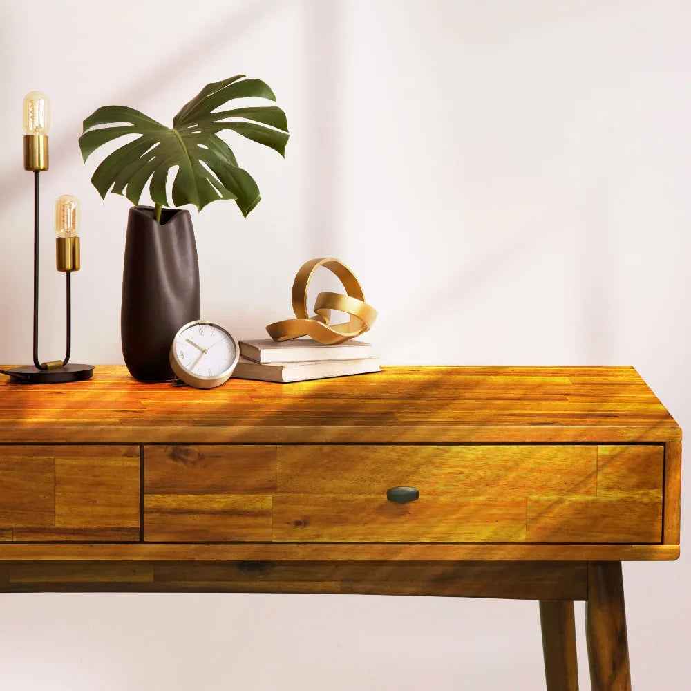 Acacia Lagom 48" Solid Wood Work Desk with Drawers for Functional Home Office - Image 8