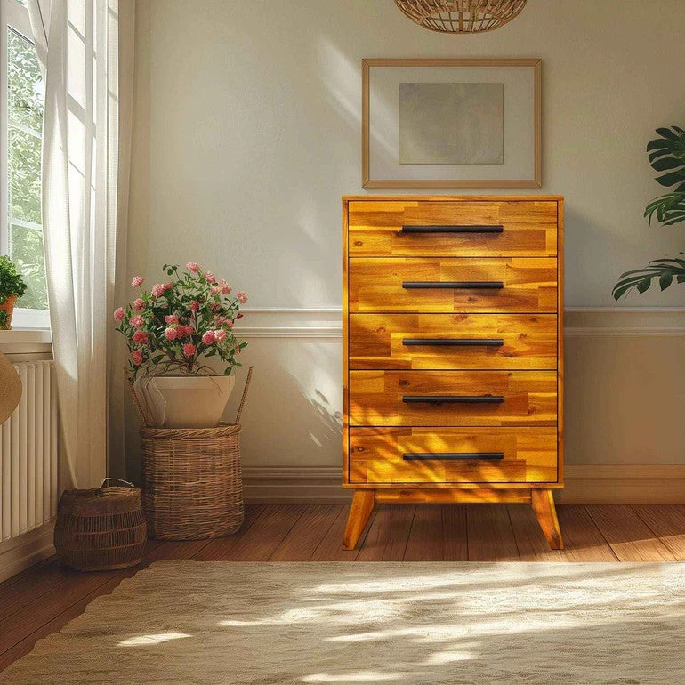 Acacia Linea Solid Wood Dresser for Timeless Elegance - Image 10