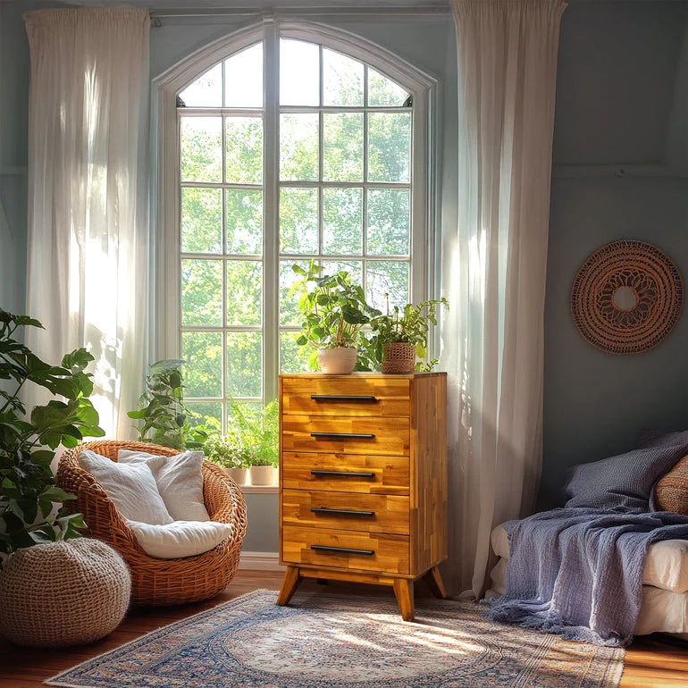 Acacia Linea Solid Wood Dresser for Timeless Elegance - Image 12