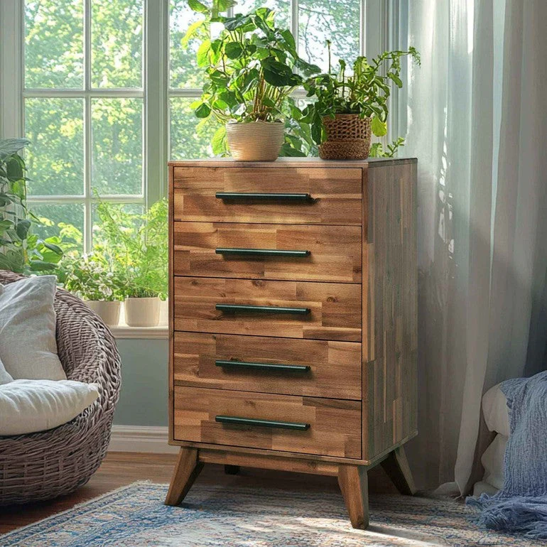Acacia Linea Solid Wood Dresser for Timeless Elegance - Image 14