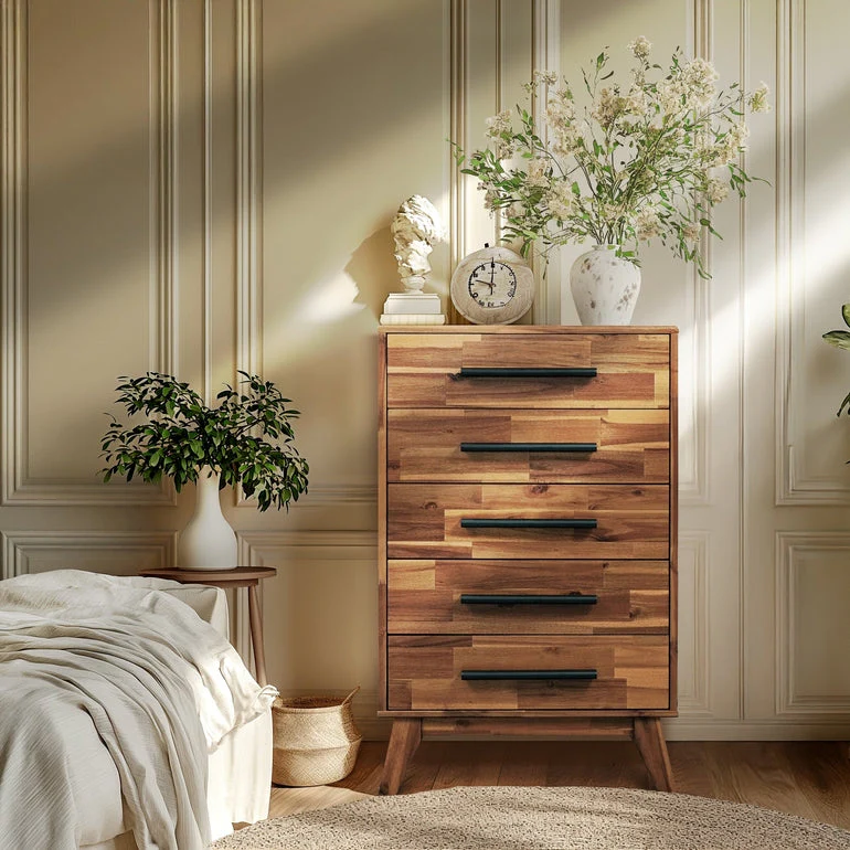 Acacia Linea Solid Wood Dresser for Timeless Elegance - Image 17