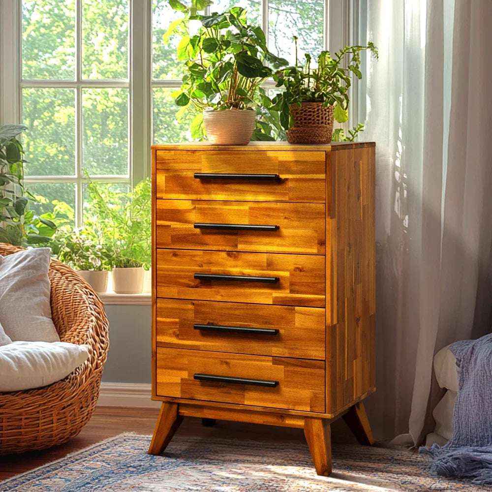 Acacia Linea Solid Wood Dresser for Timeless Elegance - Image 2