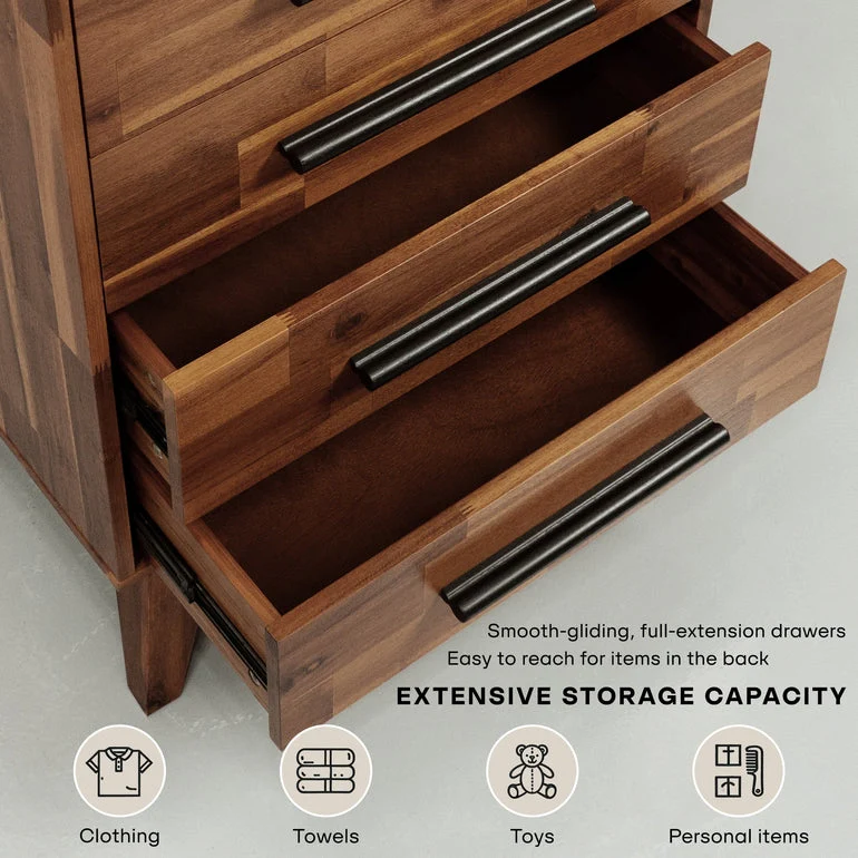 Acacia Linea Solid Wood Dresser for Timeless Elegance - Image 21