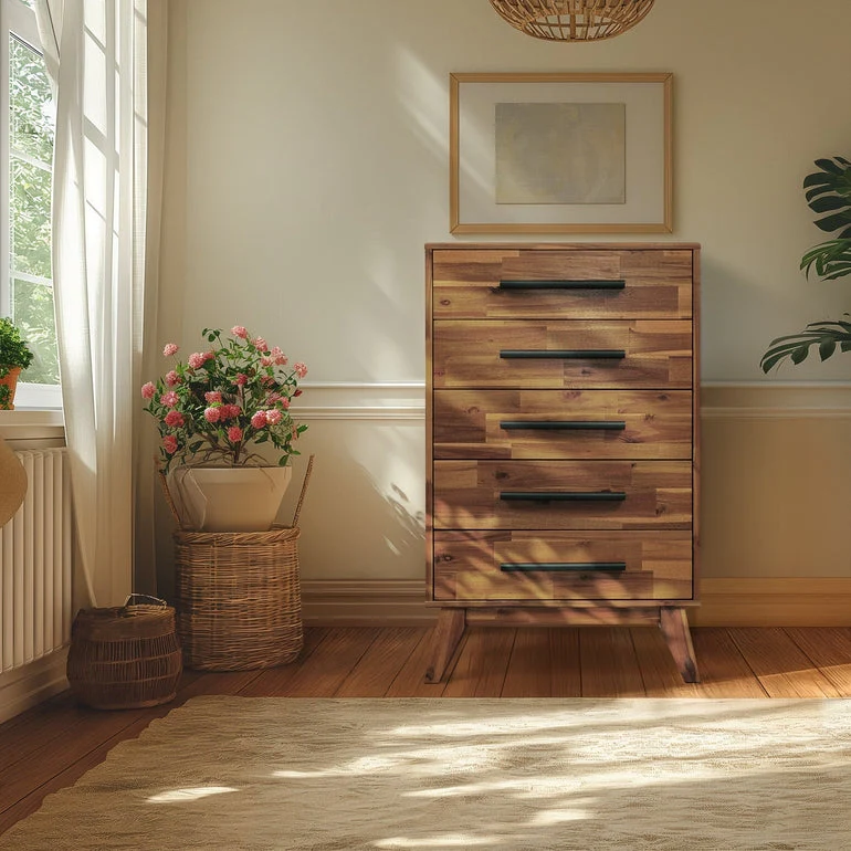 Acacia Linea Solid Wood Dresser for Timeless Elegance - Image 22
