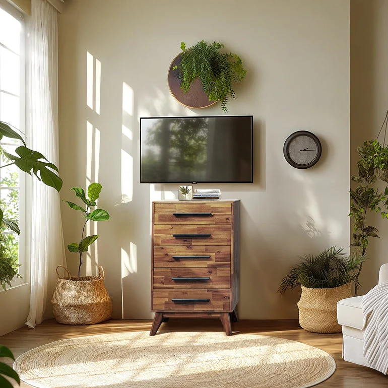Acacia Linea Solid Wood Dresser for Timeless Elegance - Image 23