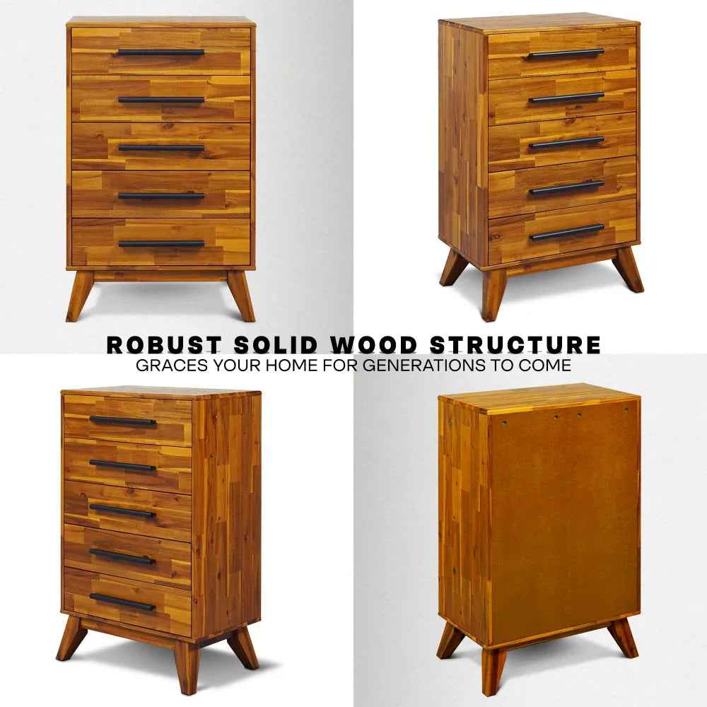 Acacia Linea Solid Wood Dresser for Timeless Elegance - Image 3