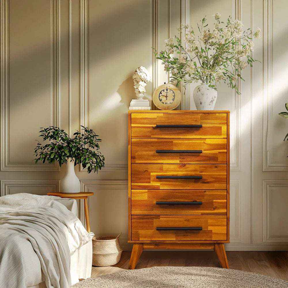 Acacia Linea Solid Wood Dresser for Timeless Elegance - Image 5