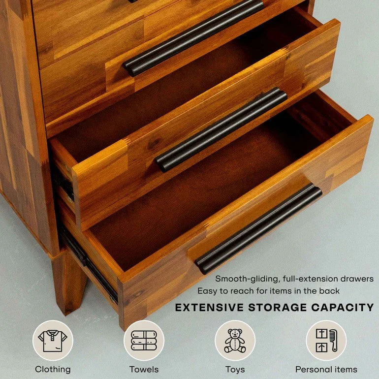 Acacia Linea Solid Wood Dresser for Timeless Elegance - Image 9