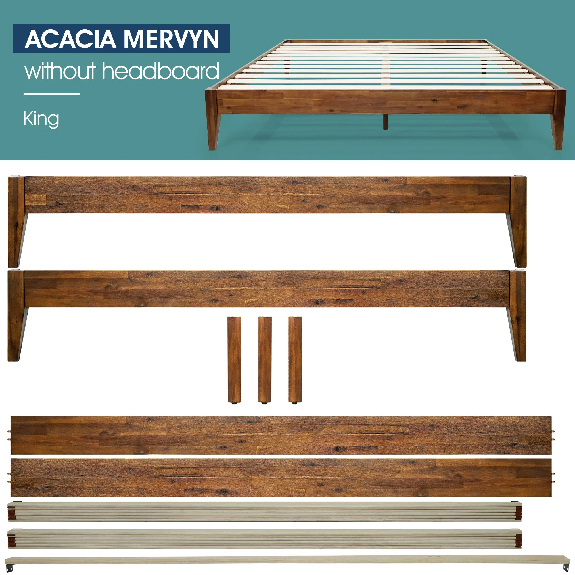 Acacia Mervyn Solid Wood Platform Bed for Timeless Comfort and Style - Image 8