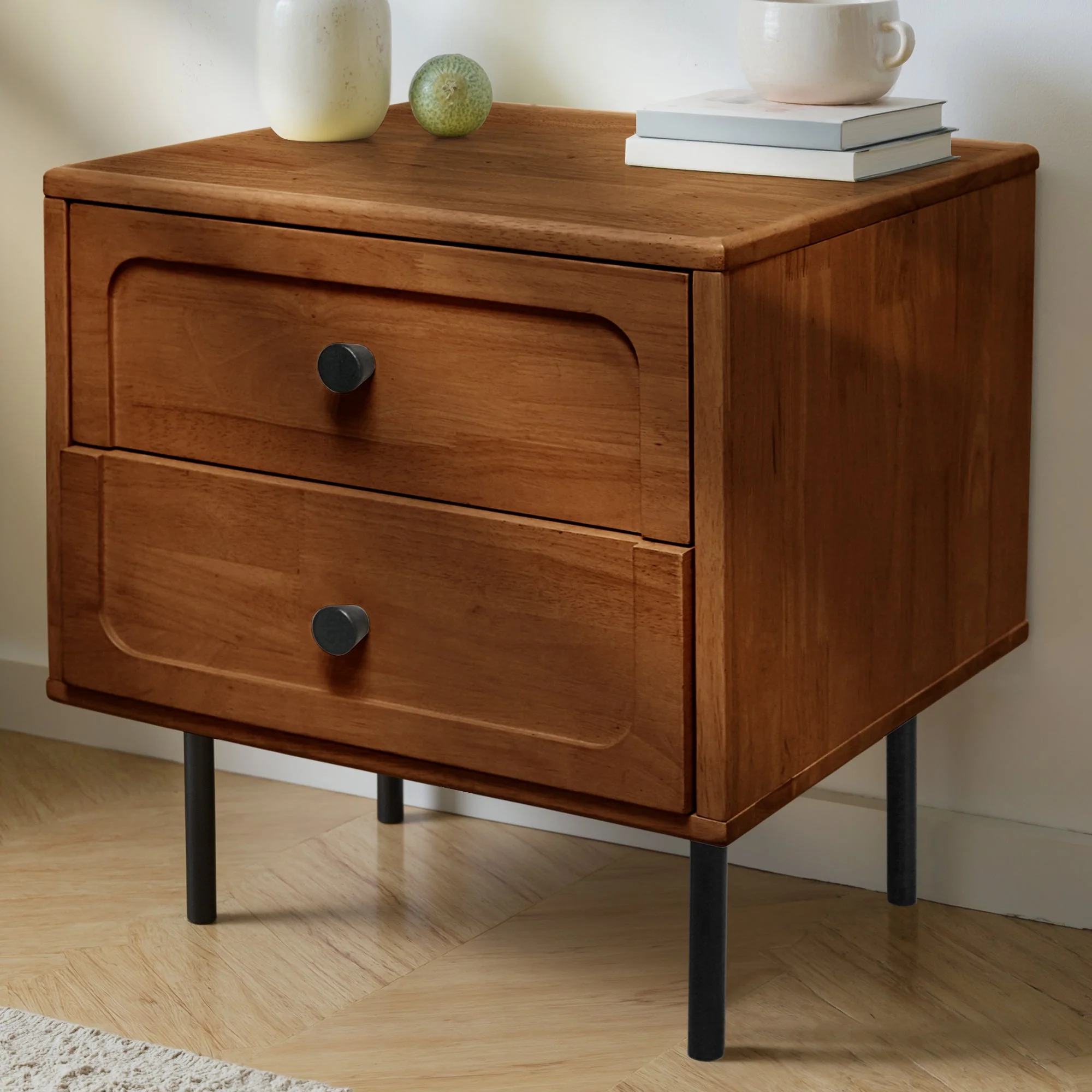 Acacia Savana Mid-Century 2 - Drawer Solid Wood Nightstand - Image 10