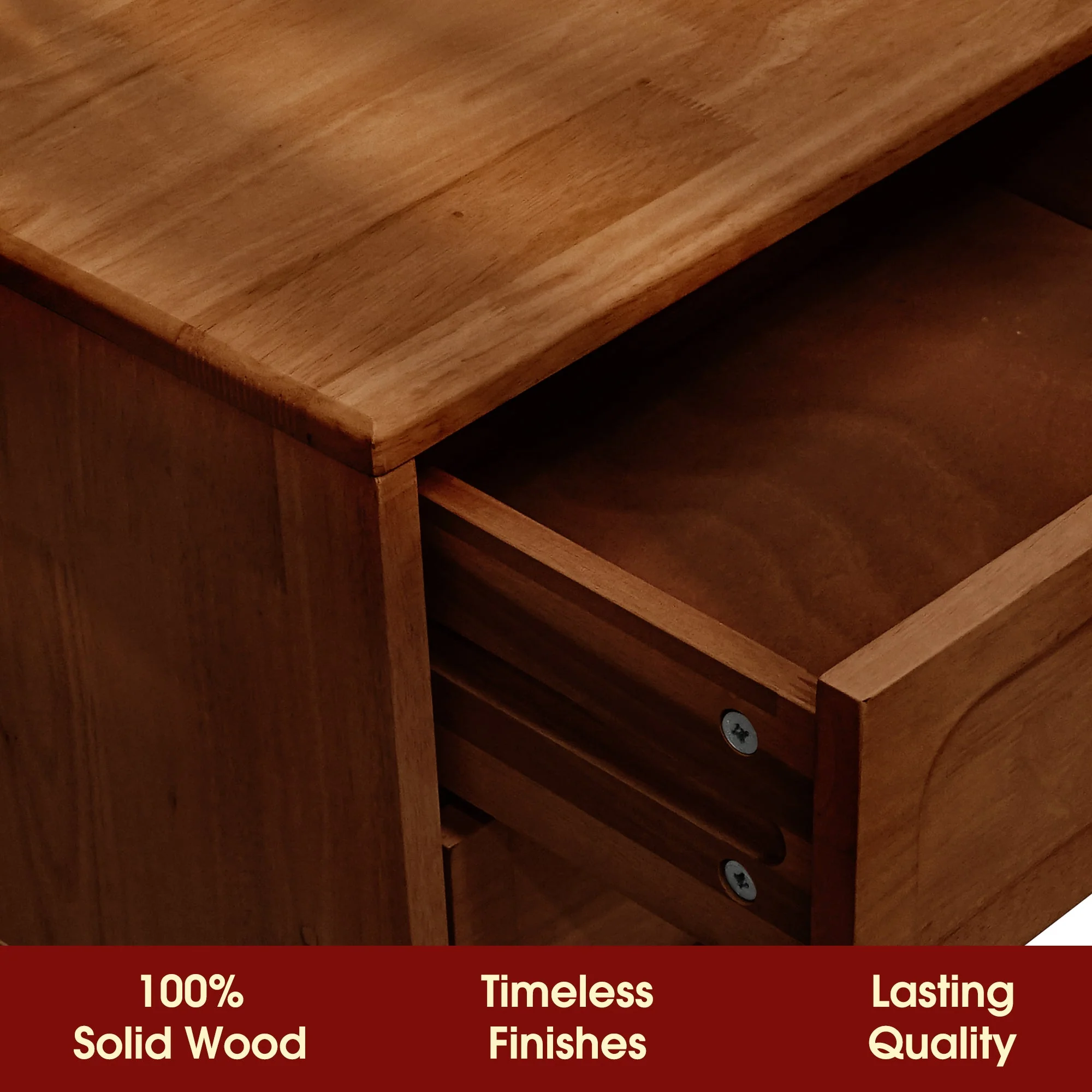 Acacia Savana Mid-Century 2 - Drawer Solid Wood Nightstand - Image 13
