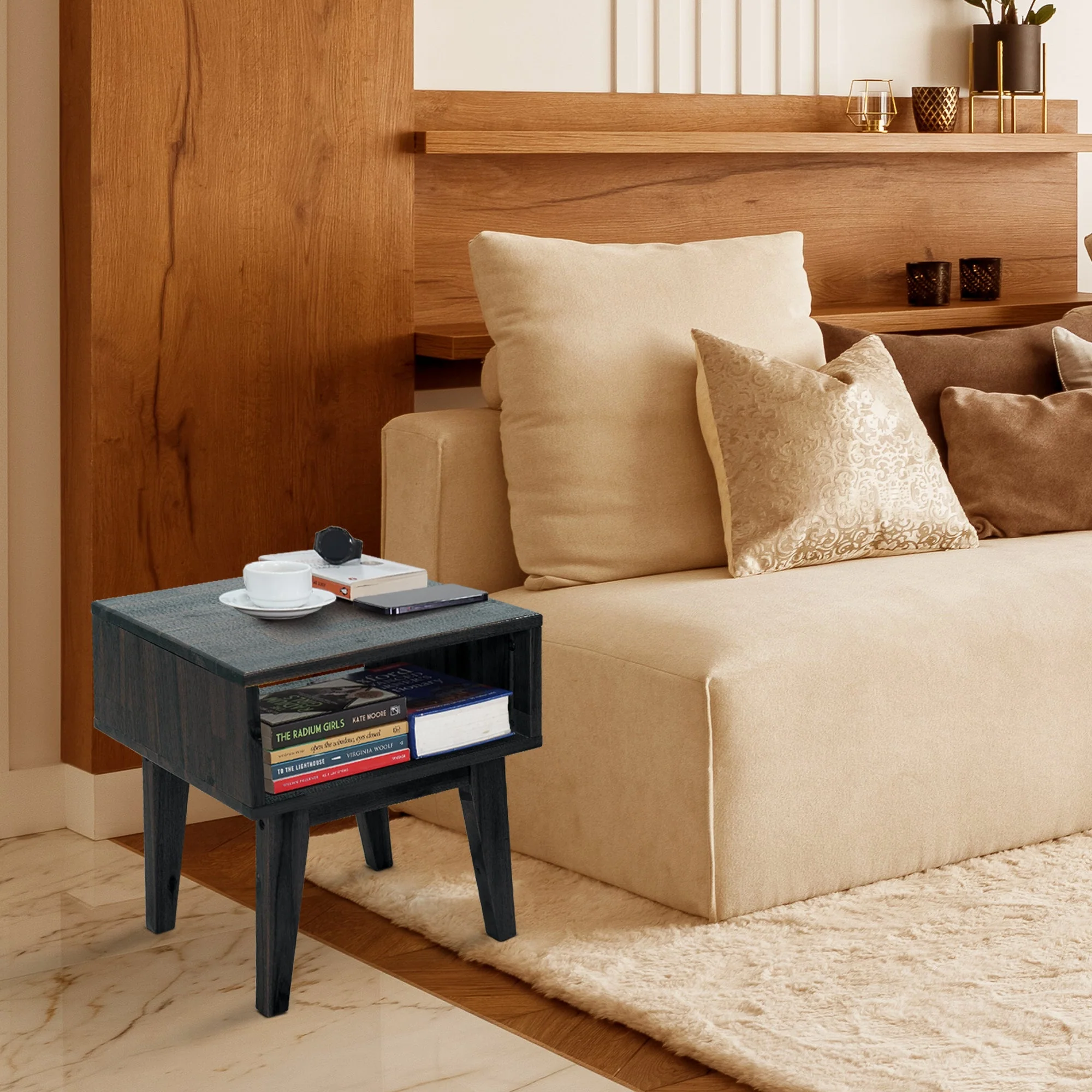 Acacia Serena Solid Wood Nightstand - Elegant and Durable Bedside Storage - Image 15