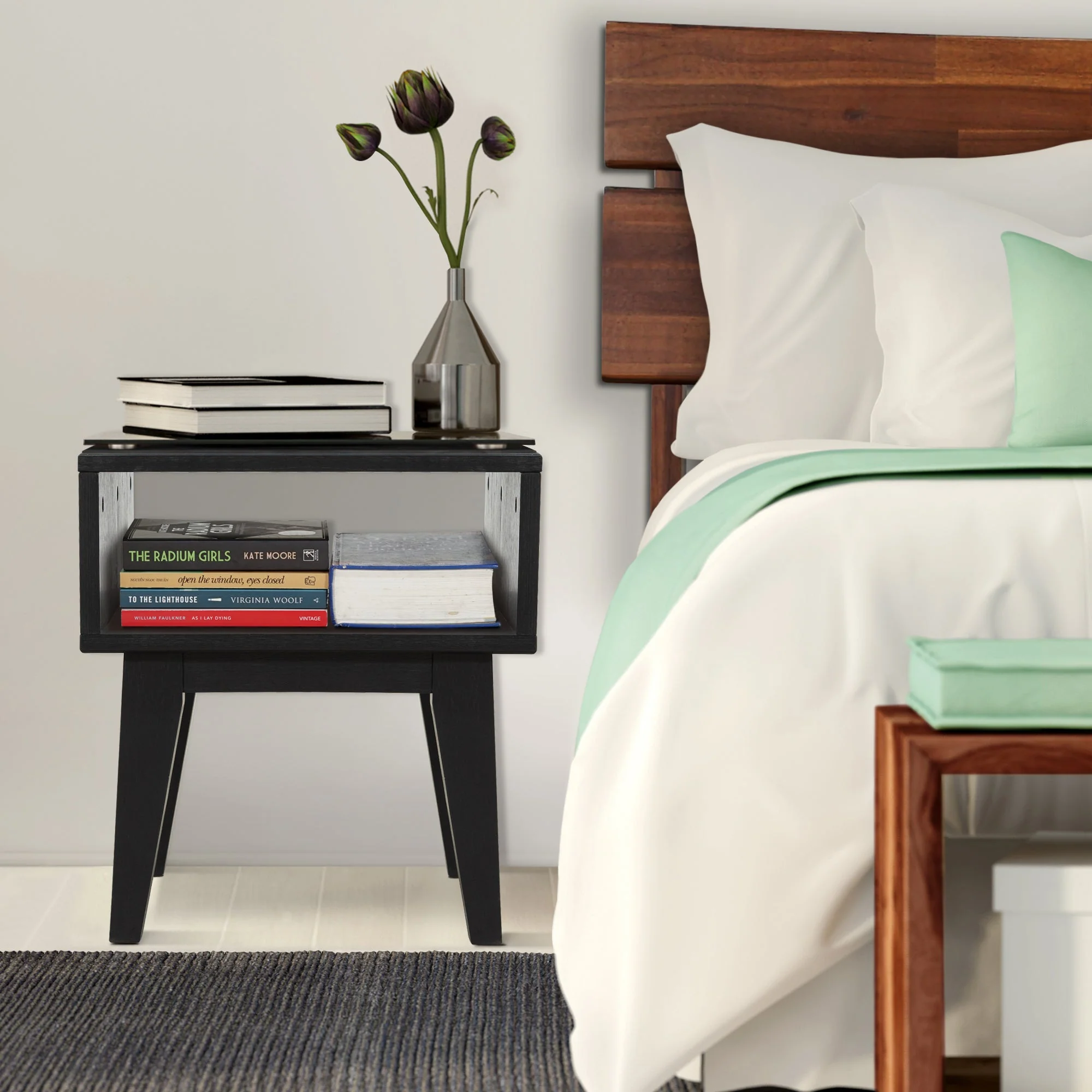 Acacia Serena Solid Wood Nightstand - Elegant and Durable Bedside Storage - Image 17
