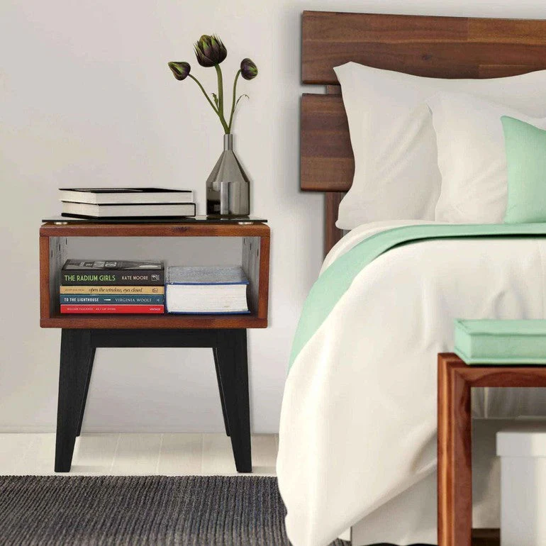 Acacia Serena Solid Wood Nightstand - Elegant and Durable Bedside Storage - Image 2