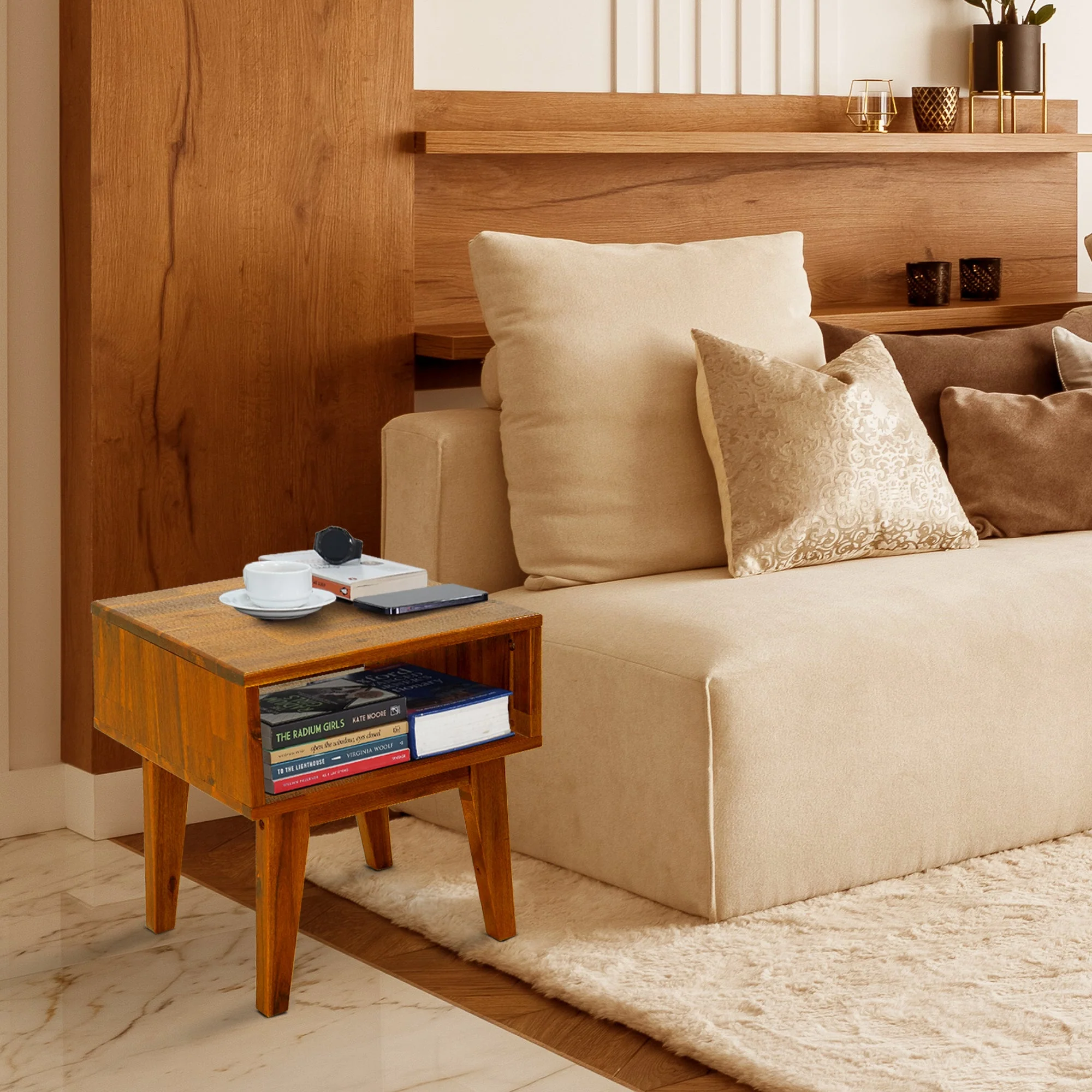 Acacia Serena Solid Wood Nightstand - Elegant and Durable Bedside Storage - Image 29