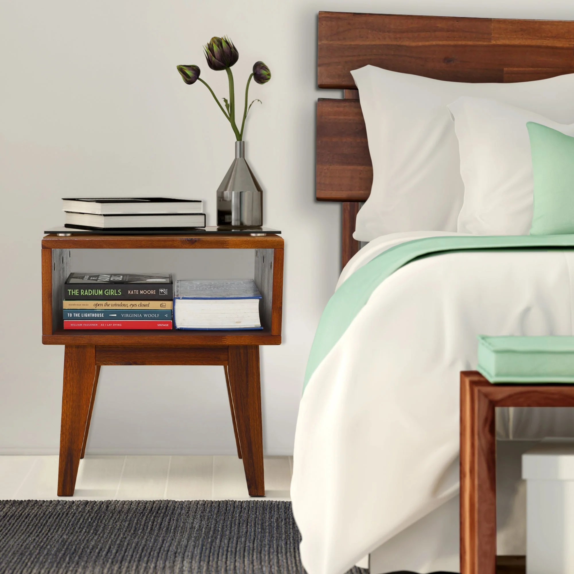 Acacia Serena Solid Wood Nightstand - Elegant and Durable Bedside Storage - Image 31