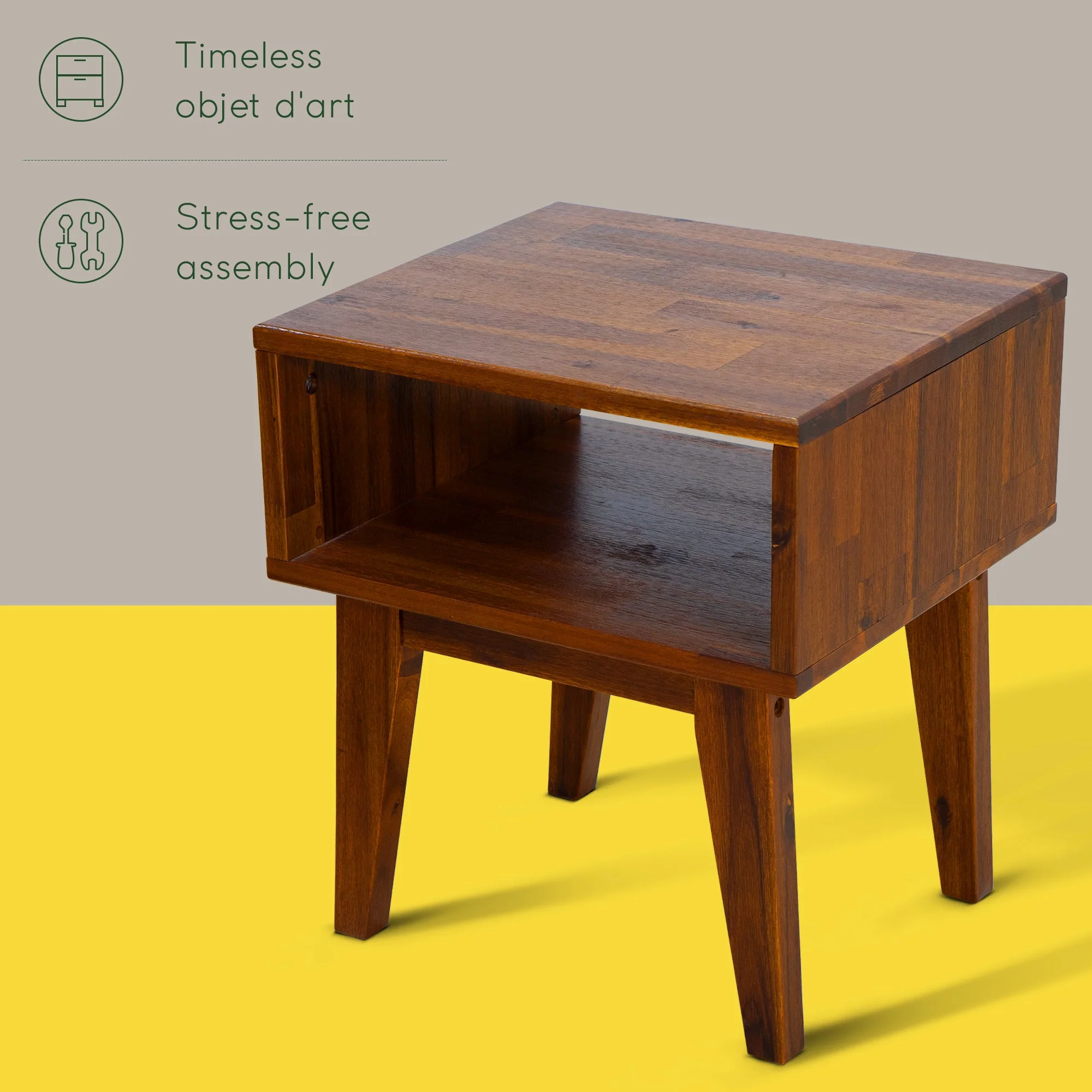 Acacia Serena Solid Wood Nightstand - Elegant and Durable Bedside Storage - Image 34