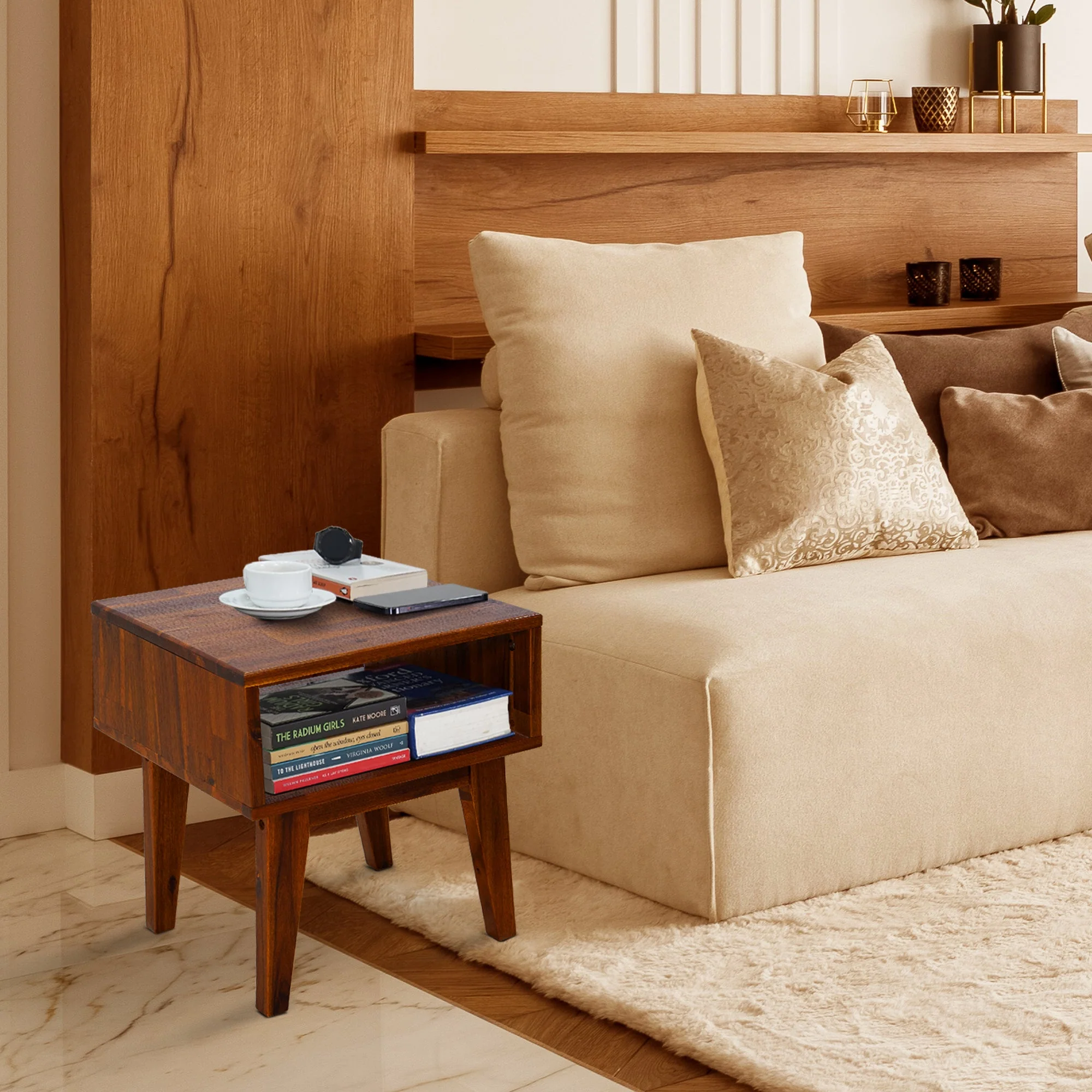 Acacia Serena Solid Wood Nightstand - Elegant and Durable Bedside Storage - Image 36