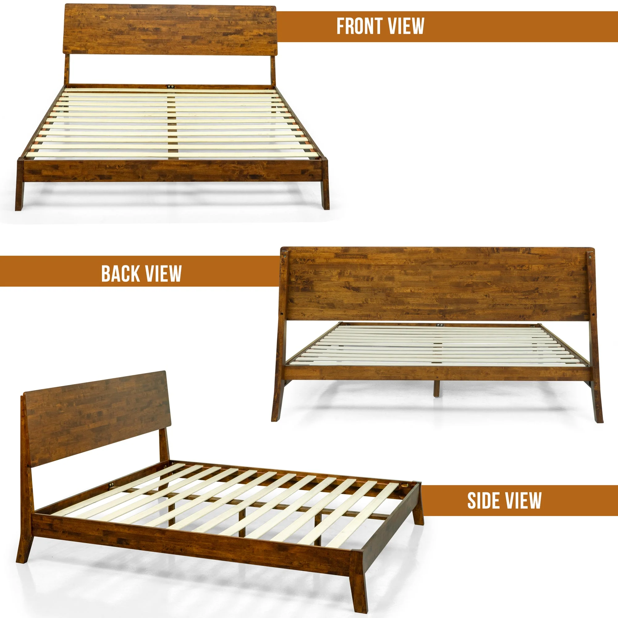 Acacia Serenity Deluxe Wood Platform Bed Frame - Elegant and Durable Design - Image 14